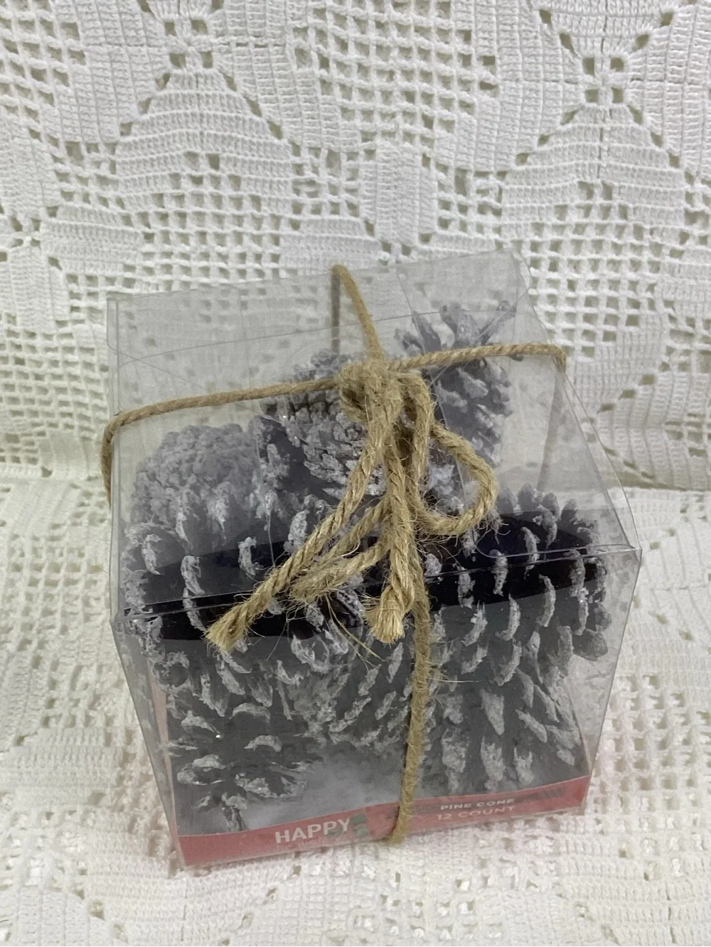 Pine Cones - White-Tipped Natural Holiday Decor (12 Count)